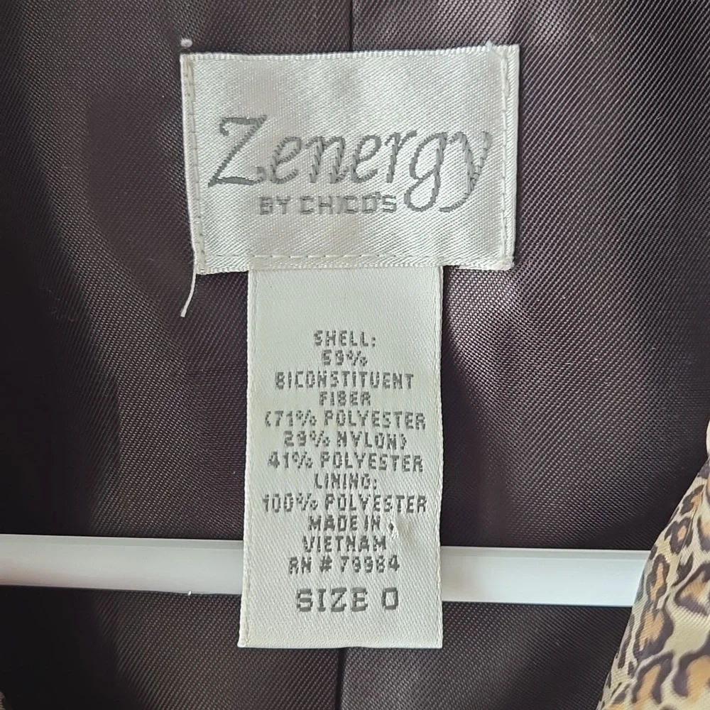 Zenergy's by Chico Cheetah Print Jacket
